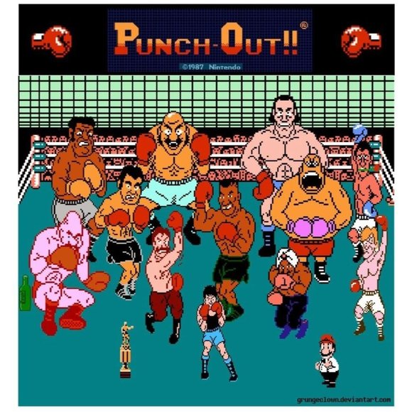 NINTENDO TYSON'S PUNCH OUT CHARACTERS  SHIRT - Picture 1 of 1